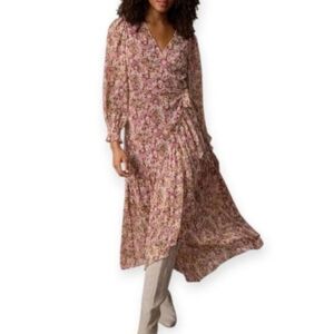 LC Lauren Conrad Floral Long Sleeve Dress - Pink and Cream Sz.L EUC.